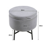 Contemporary Velvet Ottoman Metal Legs