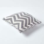 Geometric Cotton Knitted Cushion Cover | 45cm x 45cm | Grey & White