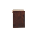 California Walnut & Mud Linen Pull Out Shoe Bench In Solid Wood | Chocolate Brown
