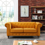 Pelham 158cm Wide Velvet Fabric 2 Seat Chesterfield Sofa | 2 | Orange