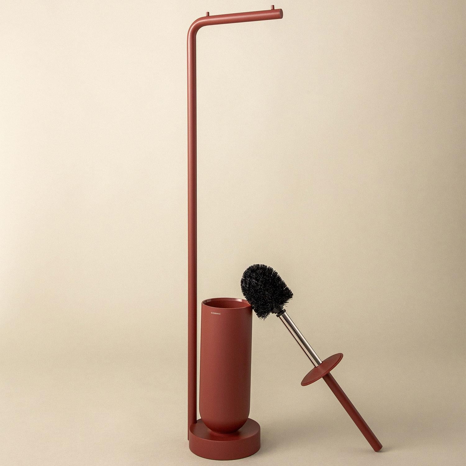 Toilet Brush With Toilet Roll Holder, Terracotta, Geyser Collection | Terracotta