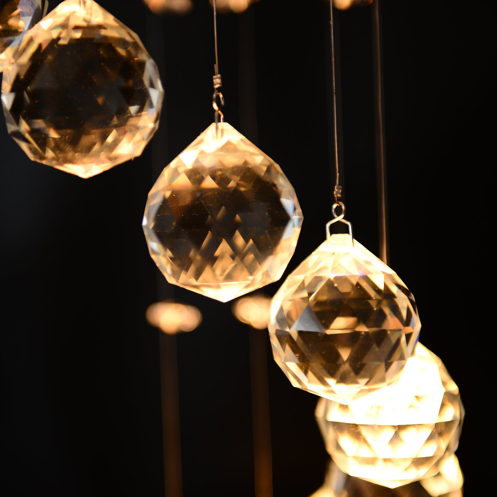 Modern Crystal Droplet Ceiling Light Stainless Steel Bedroom