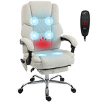 Massage Office Chair With Heat, 135° Reclining Desk Chair | Cream