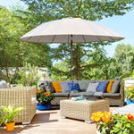 2.5m Curved Parasol With Metal Pole | White