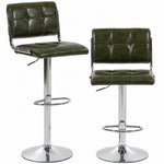 HOMCOM Adjustable Bar Stools Set Of 2 With Backrest