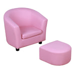 Kids Mini Sofa Children Armchair With Ottoman For Bedroom Playroom Pink