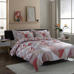 Simple Shapes 200 Thread Count Cotton Rich Reversible Duvet Cover Set | Single | Pink