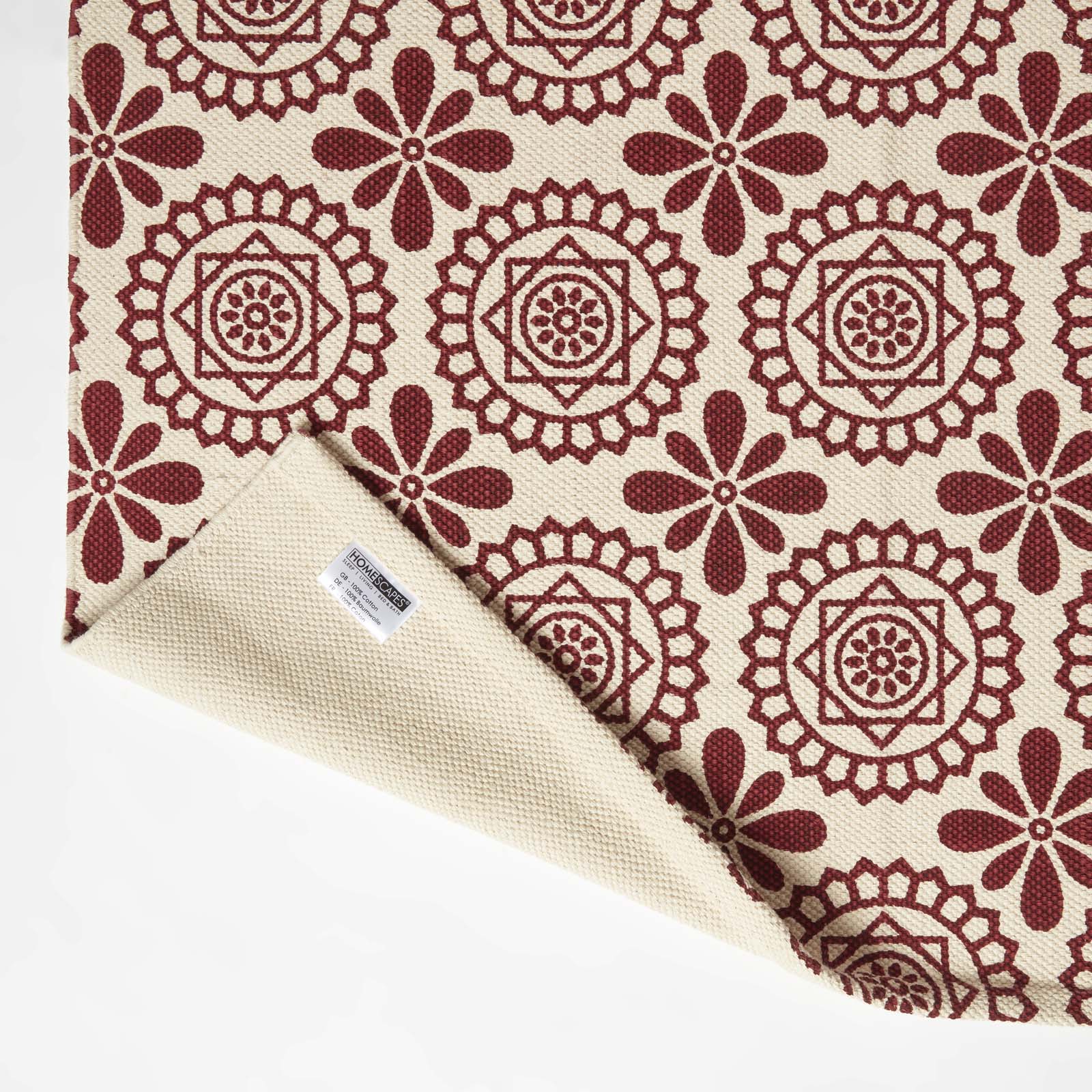 Cassia Red Cotton Geometric Rug | 150cm x 220cm | Red
