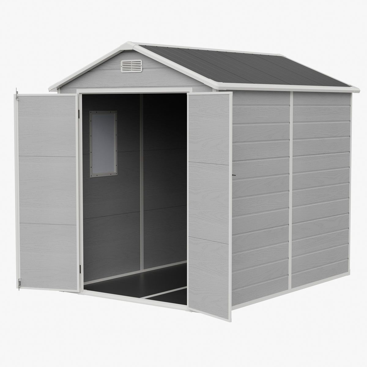 6x8 Ft Outdoor Garden Plastic Storage Shed | Grey