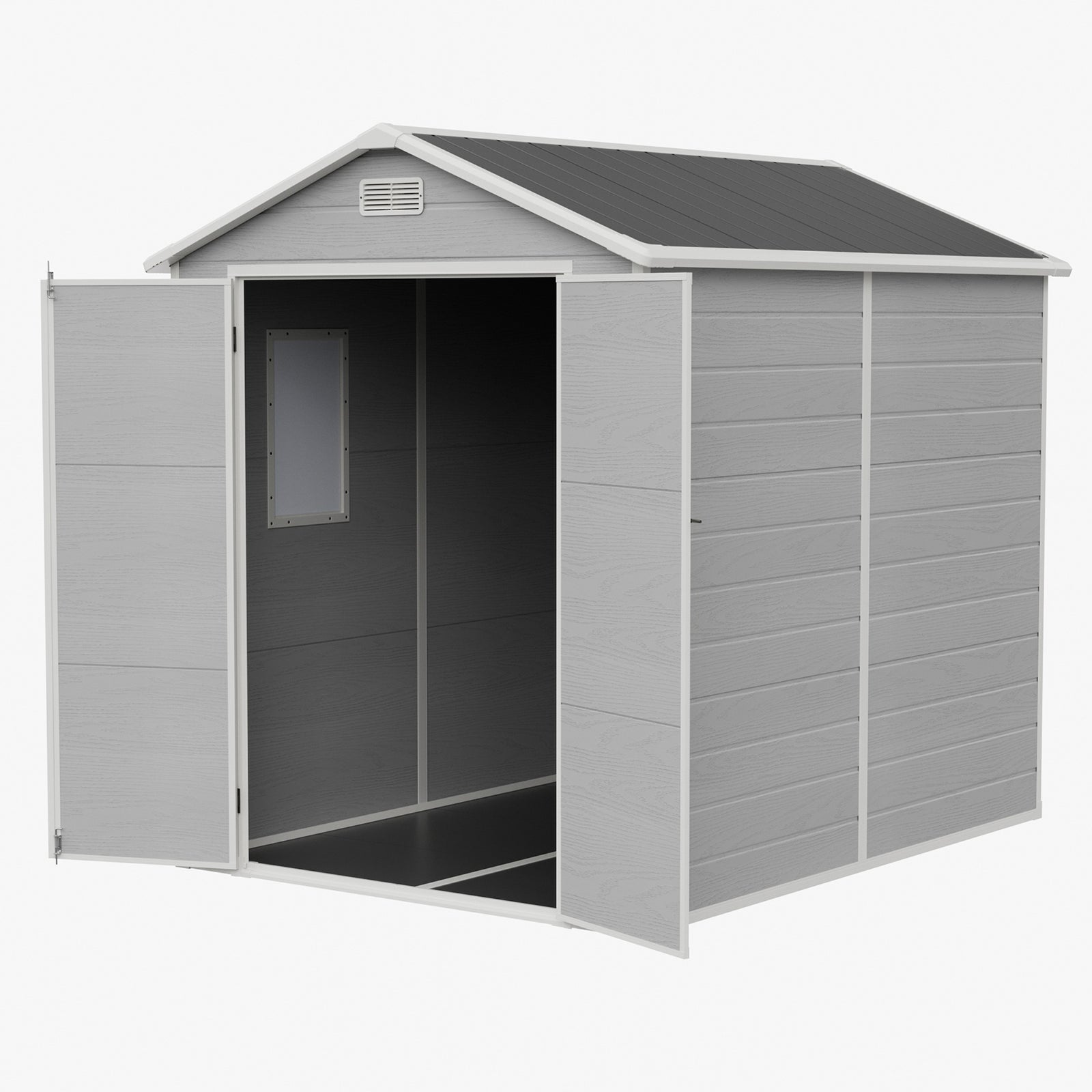 6x8 Ft Outdoor Garden Plastic Storage Shed | Grey