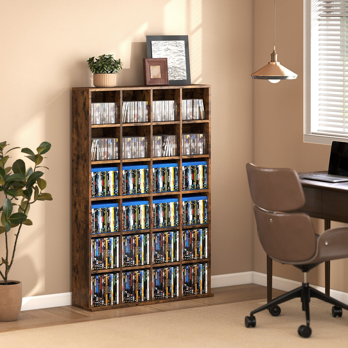 HOMCOM 456 Cd/ 336 Dvd Storage Unit, Media Storage Shelf