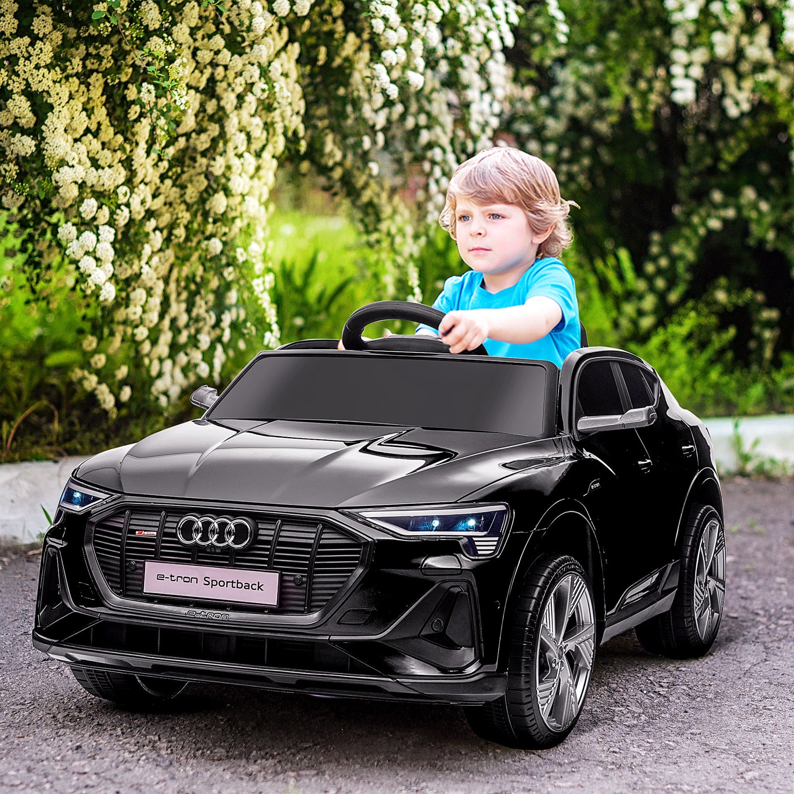 12v Kids Electric Ride-on Car/ W Remote Control, Lights, Music | Black
