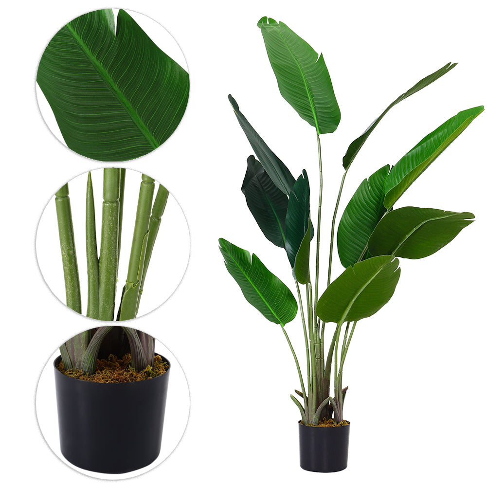 160cm/180cm Tall Artificial Banana Leaf Tree Faux Large Plants In Pot | Small