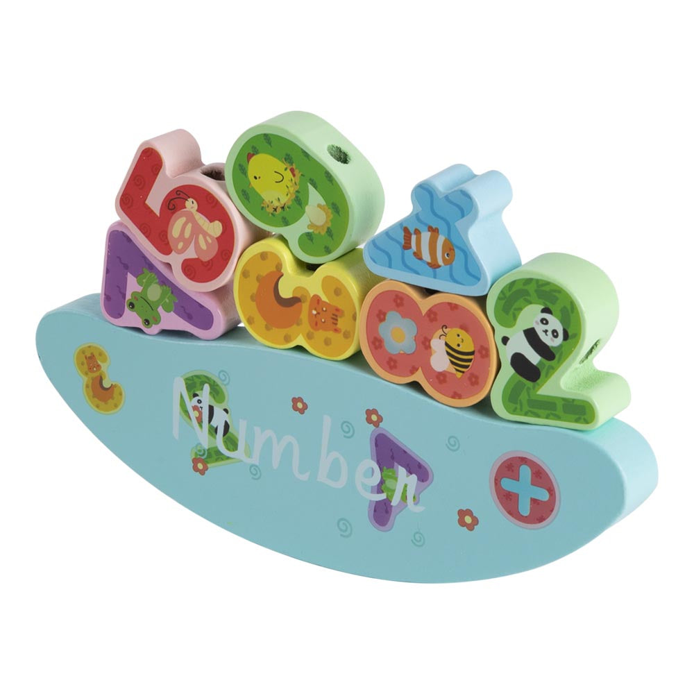 Wooden Numbers Stacking Toys Balance Block Game For Toddlers