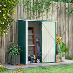 Outdoor Storage Shed Steel Garden Shed With Lockable Door | Green