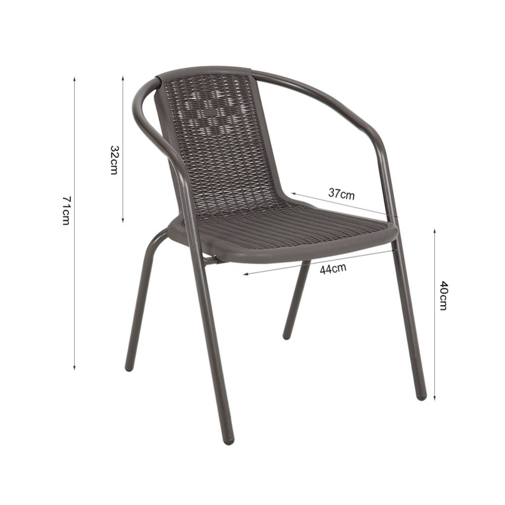 Set Of 4 Or 6 Pe Rattan Stacking Garden Chairs Outdoor Patio Seating | Set of 4 | Brown