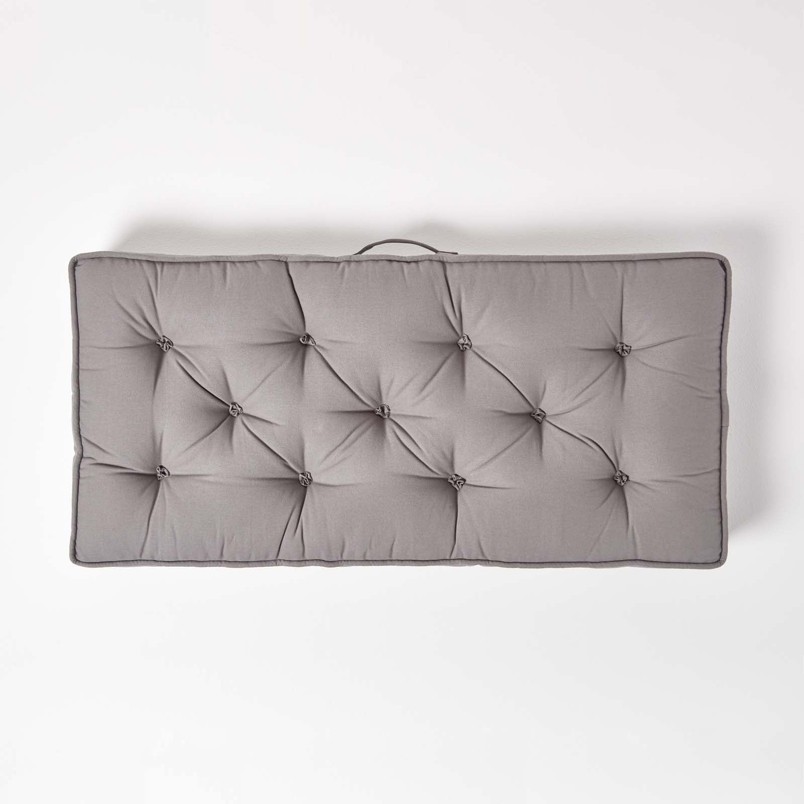 Cotton 2 Seater Booster Cushion | 50cm x 100cm | Charcoal Grey
