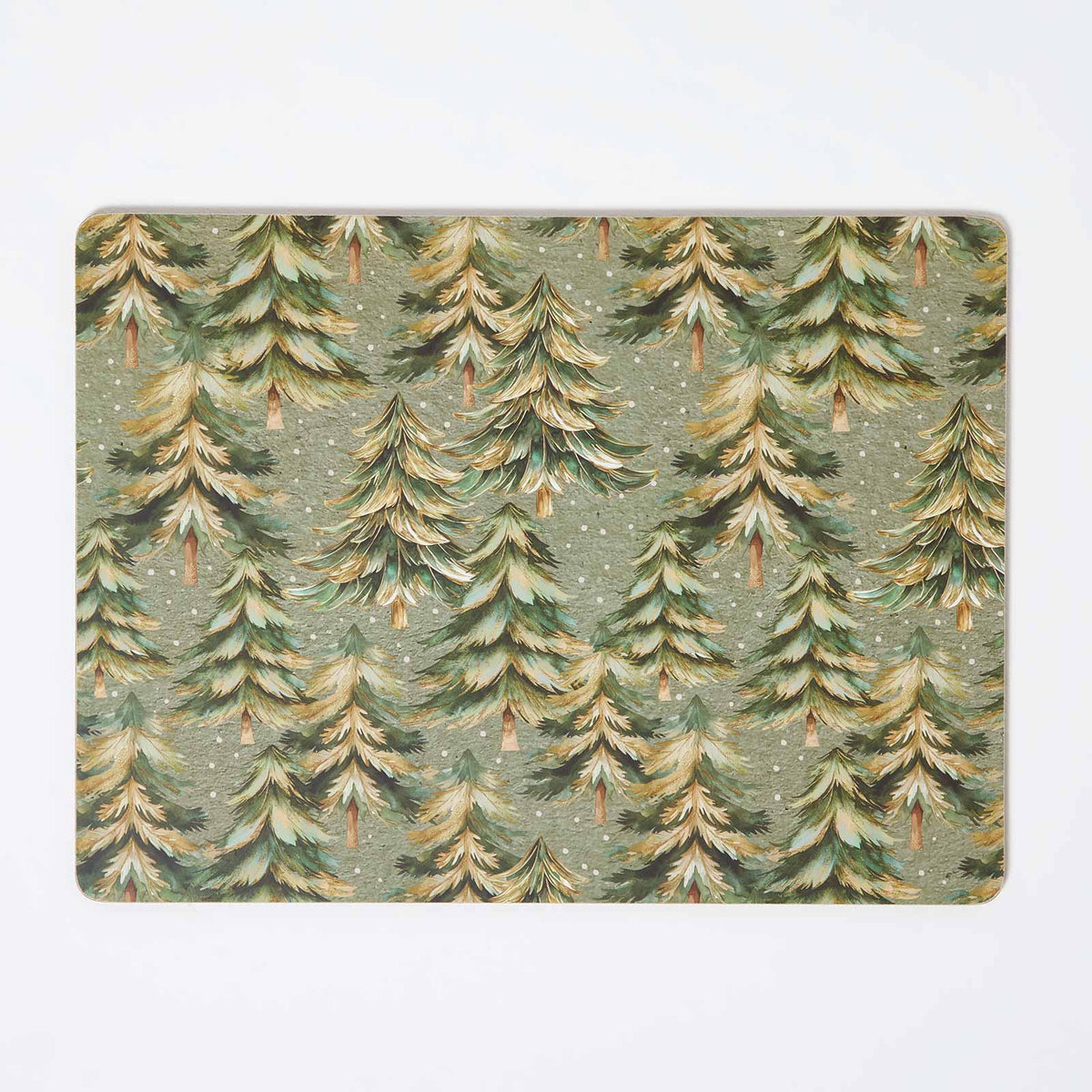 HOMESCAPES Xmas Forest Placemats & Coasters, Set Of 8
