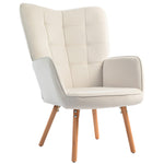 Accent Chair Velvet-touch Tufted Wingback Armchair | One Size | Cream