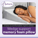 Bed Wedge Pillow For Bed, Memory Foam, Orthopaedic Support For Sleeping, Acid Reflux, Gerd, Snoring & Back Pain Washable
