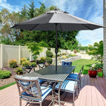 3m Garden Parasol Adjustable Tilting Parasol With Crank Handle For Outdoor Garden Patio Camping With Heavy-duty Round Base | One Size | Grey