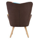 Tufted Button Linen Armchair With Wooden Legs
