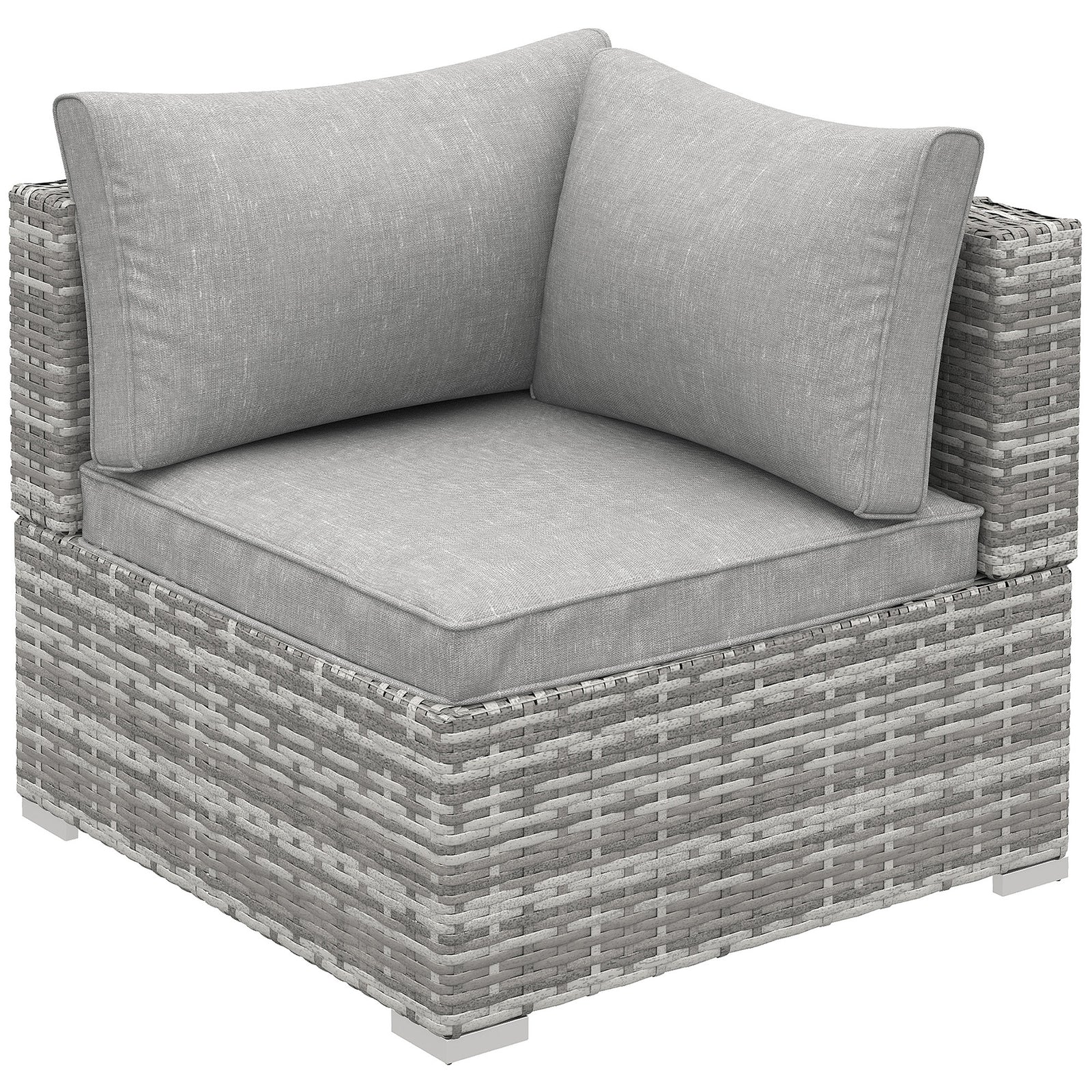 Pe Rattan Wicker Corner Sofa Garden Single Sofa Chair | Gray