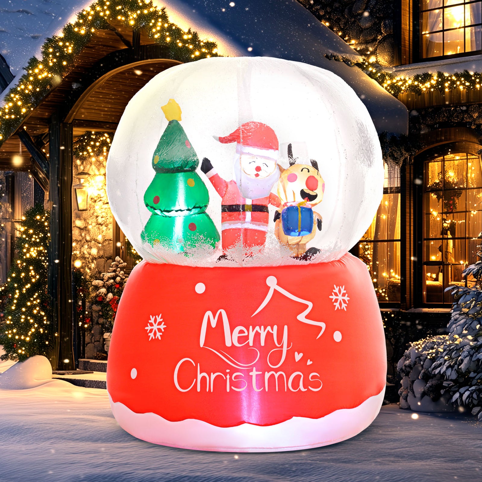 5.5ft Christmas Inflatable Crystal Ball With Led Lights