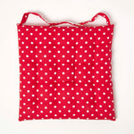 Red Polka Dot Seat Pad With Button Straps 100% Cotton, 40 X 40 Cm | Set of 1 | Red