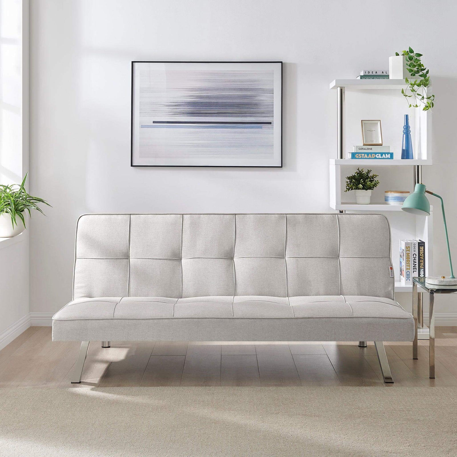 Click Clack Linen Blend Sofa Bed - 3 Seater | Cream