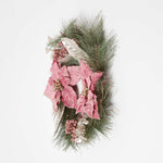 HOMESCAPES Pink Poinsettia Christmas Wreath, 45 Cm