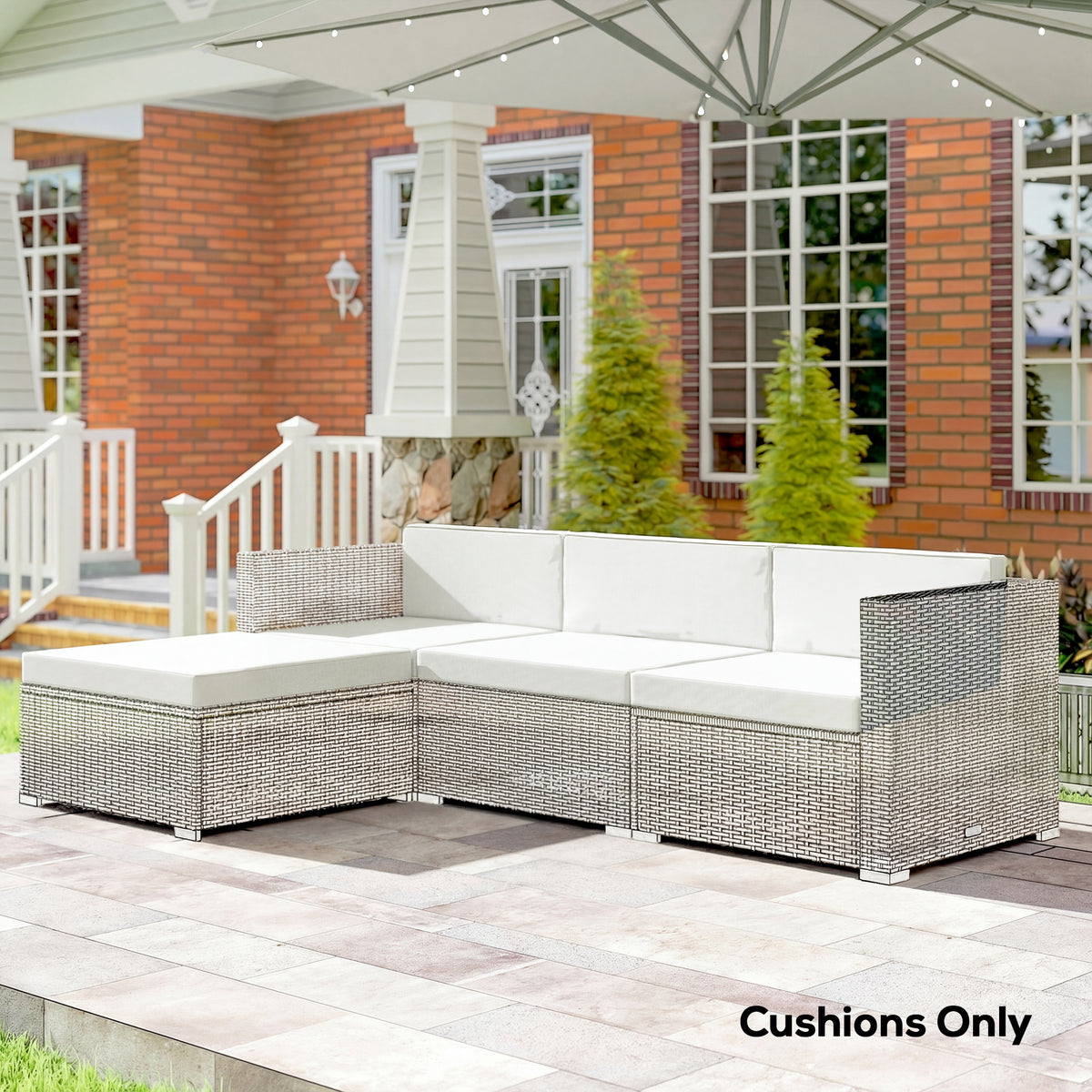 Outsunny 7-piece Patio Furniture Cushions Water-repellent 60x60cm
