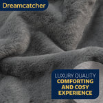 Blanket Throw Soft Faux Fur 160 X 130cm Fleece Overblanket Fluffy Blanket  For Sofa & Beds | L | Grey