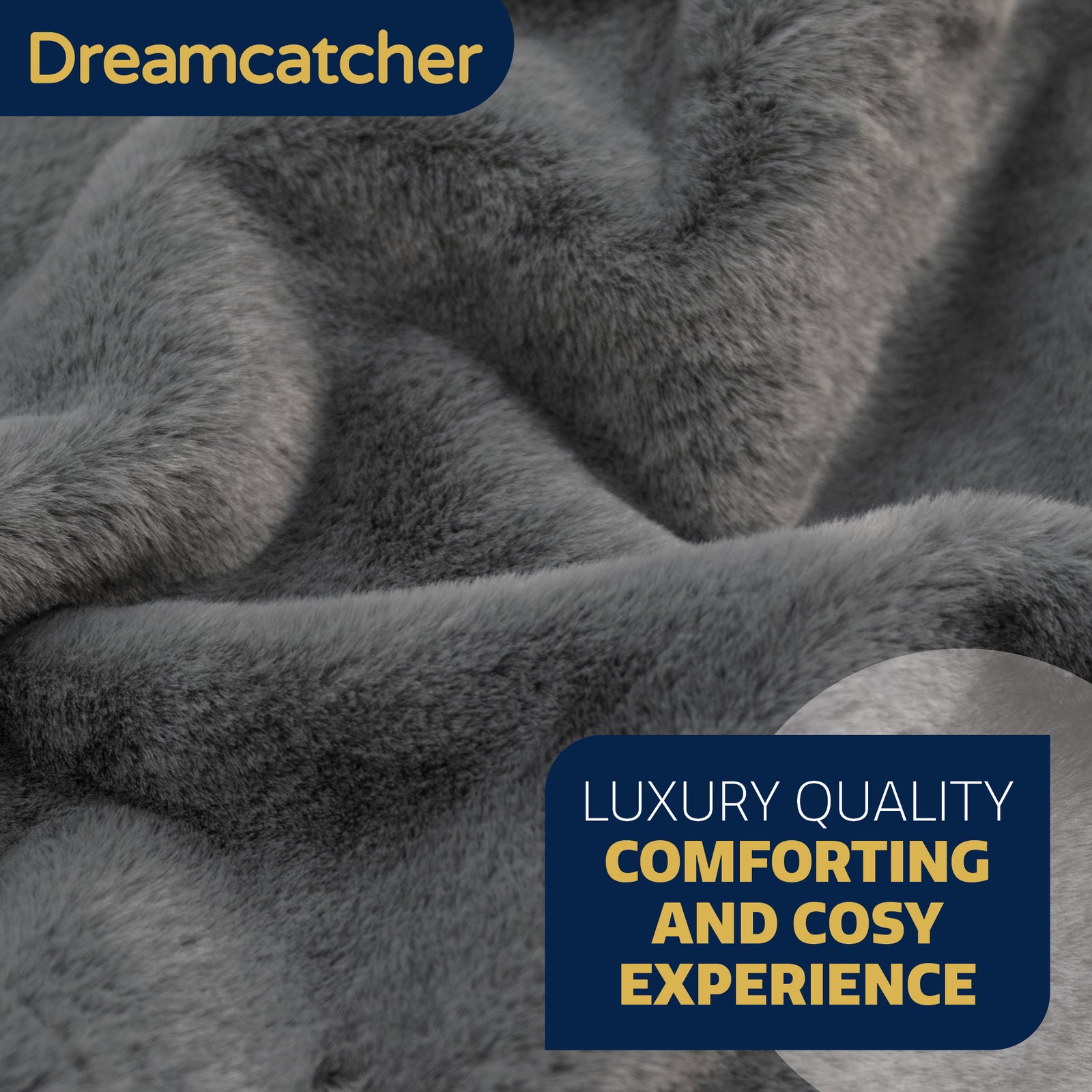 Blanket Throw Soft Faux Fur 160 X 130cm Fleece Overblanket Fluffy Blanket  For Sofa & Beds | L | Grey