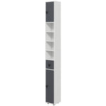 Slim Bathroom Cabinet, Toilet Roll Storage W/ Open Shelves | One Size