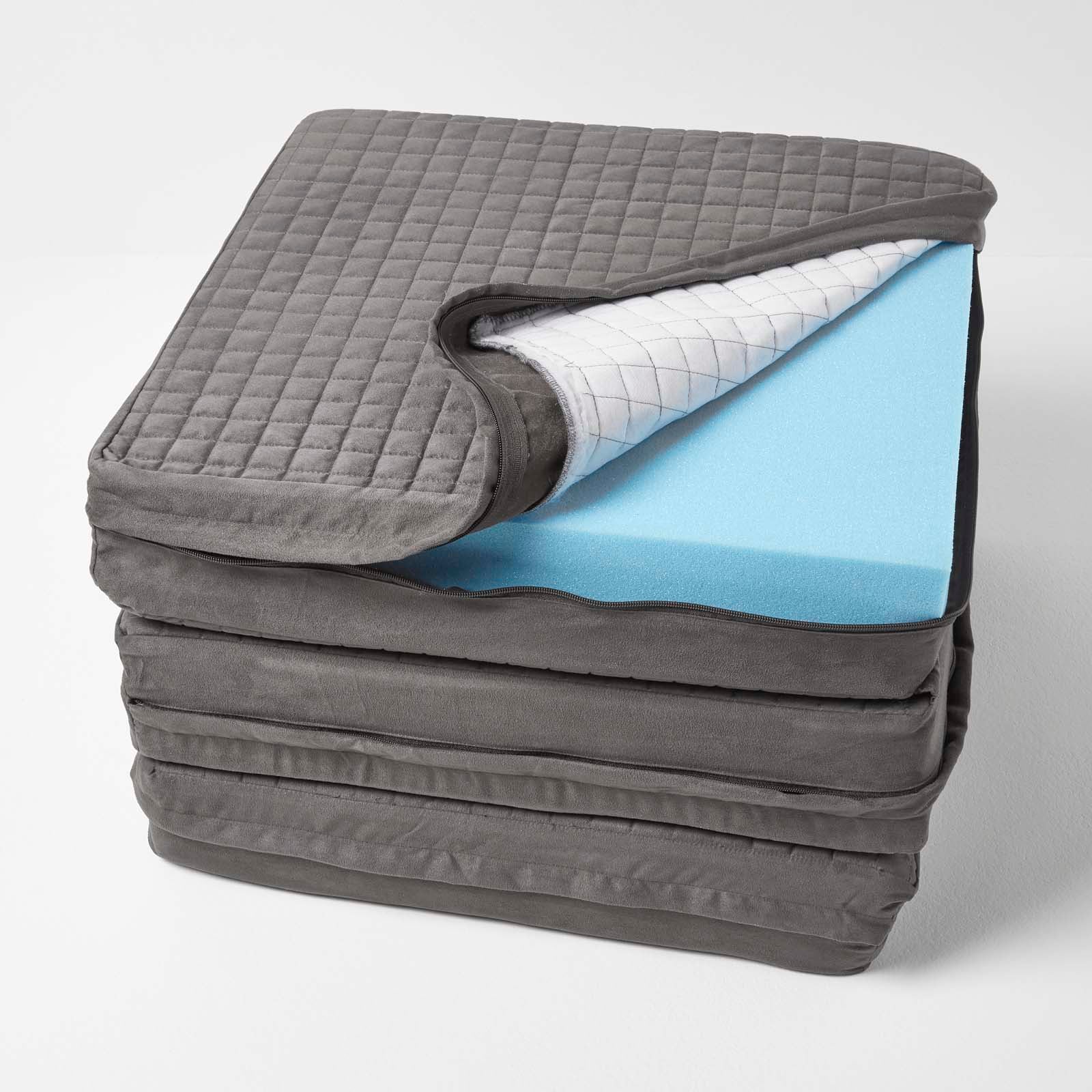 Quilted Polyester 3 Seater Orthopaedic Booster Cushion Cover | 50cm x 150cm | Grey