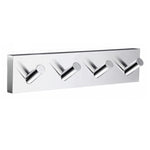 Towel Hooks Wall Mounted Storage Non-rust Brass Core | Quadruple | Polished Chrome