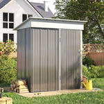 3x5ft Galvanised Metal Garden Shed Metal Storage Shed With Lockable Door