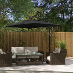 3m Cantilever Banana Parasol W/ Cross Base | Black