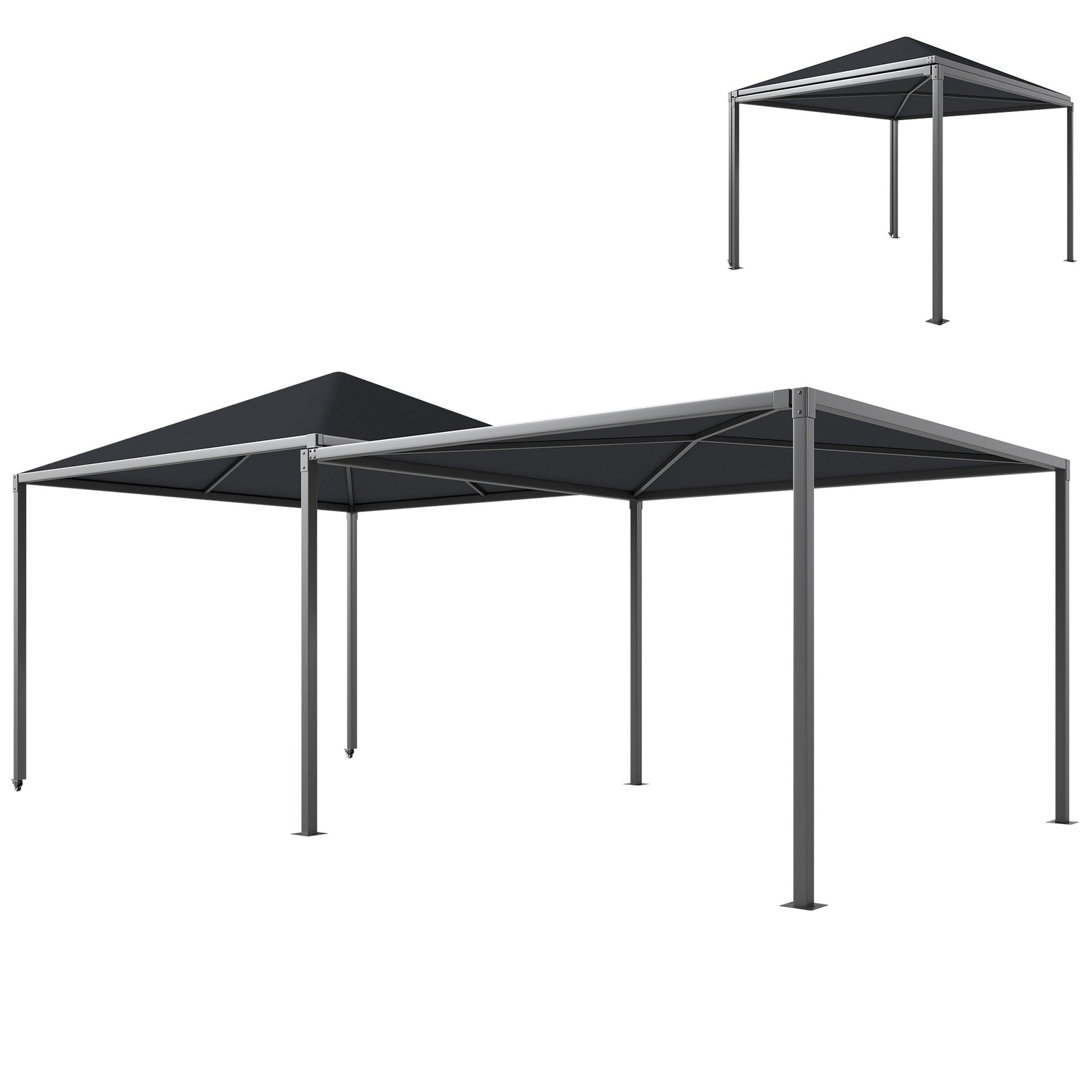 3x3 Or 3x6m Garden Gazebo With Extendable Awning