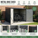 Outdoor Metal Garden Bike Storage Shed Bicycle Storage For Up To 4 Bikes