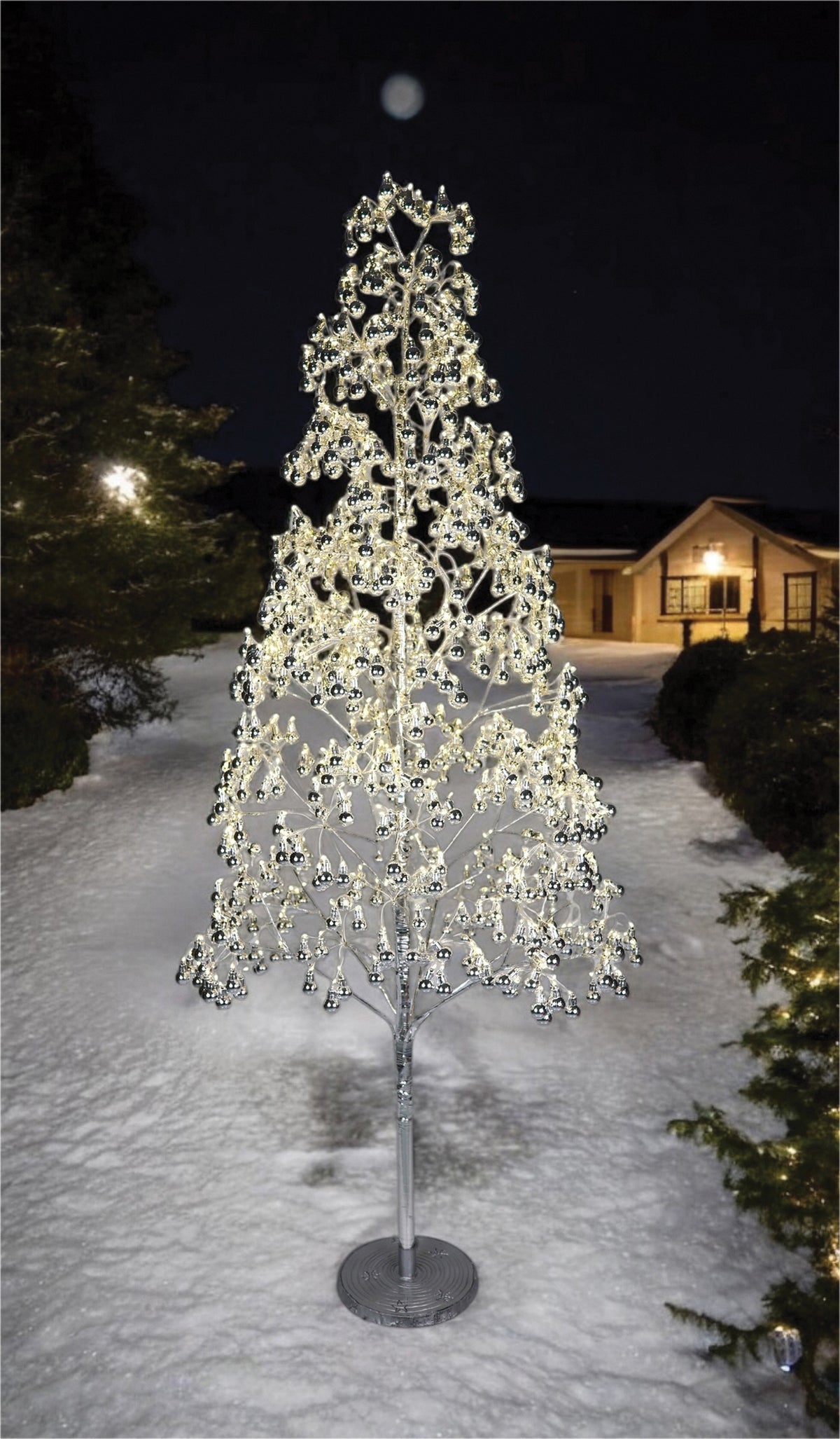 180cm 1000 Warm White Micro Led Tree 5m Lead | Silver
