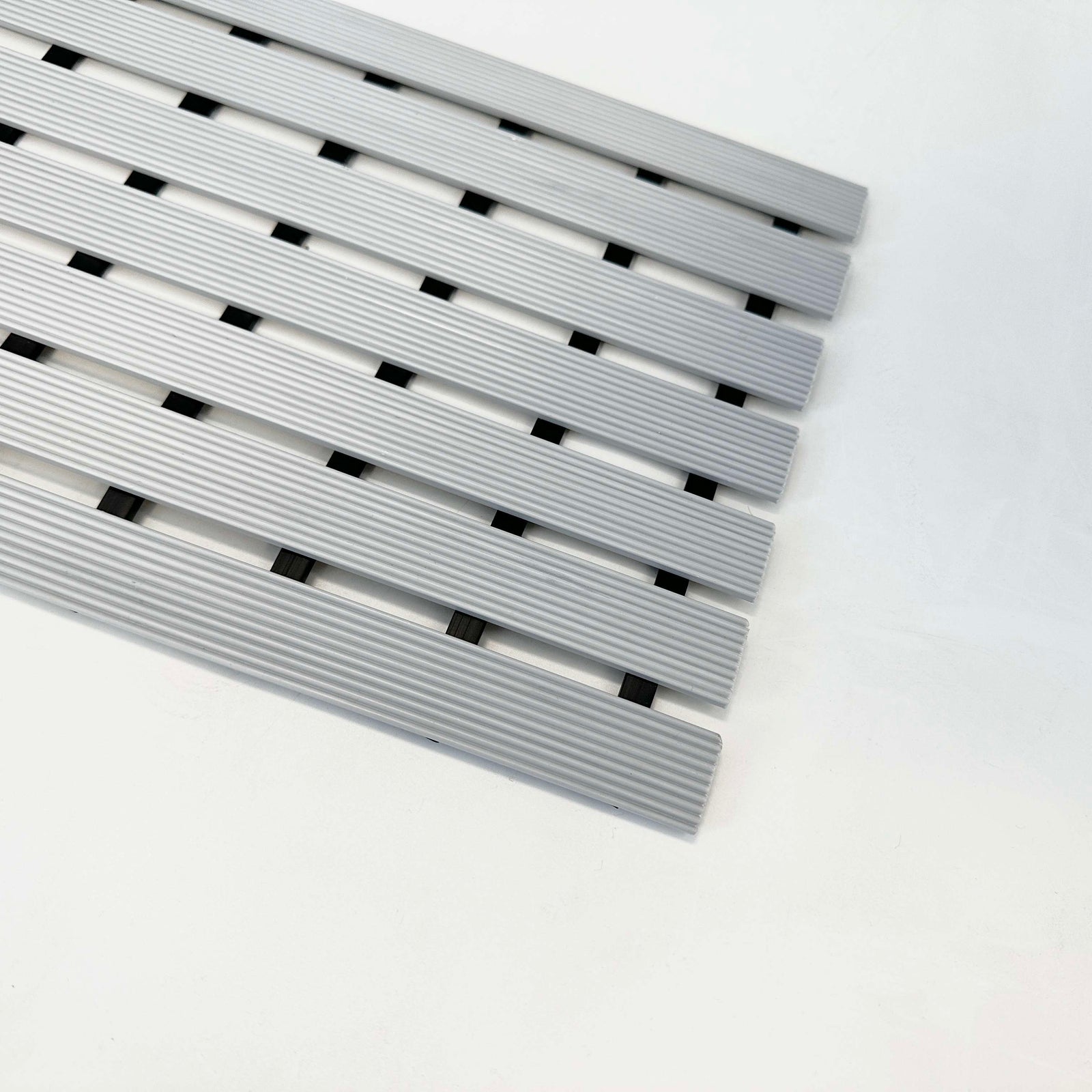 Non-slip Pvc Duckboard Shower Mat - 61cm X 25cm | Grey