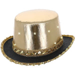 Led Light Up Metallic Top Hat | Gold