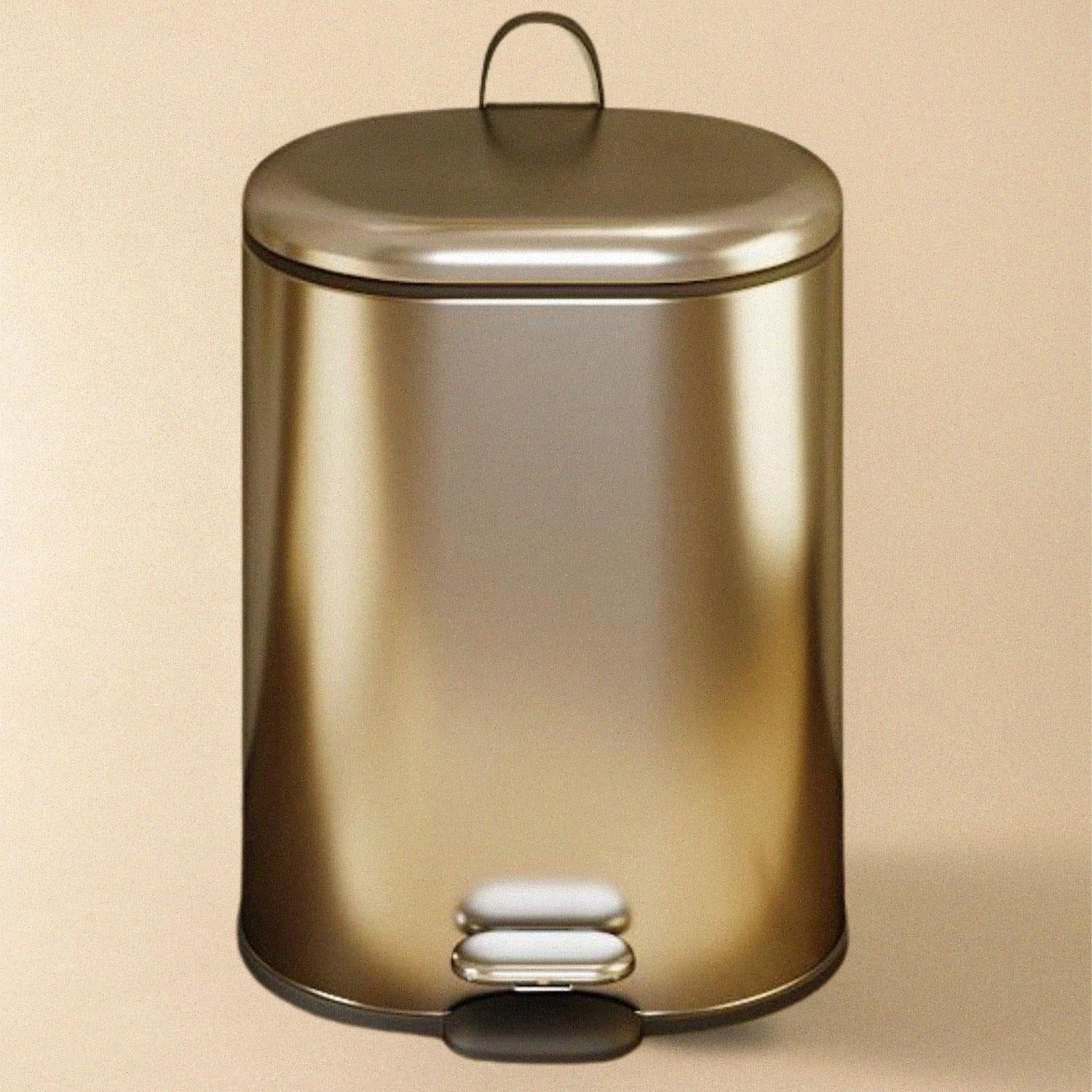 Bathroom Bin 6l, Pedal, Removable Bucket, Silver, Essentials Collection