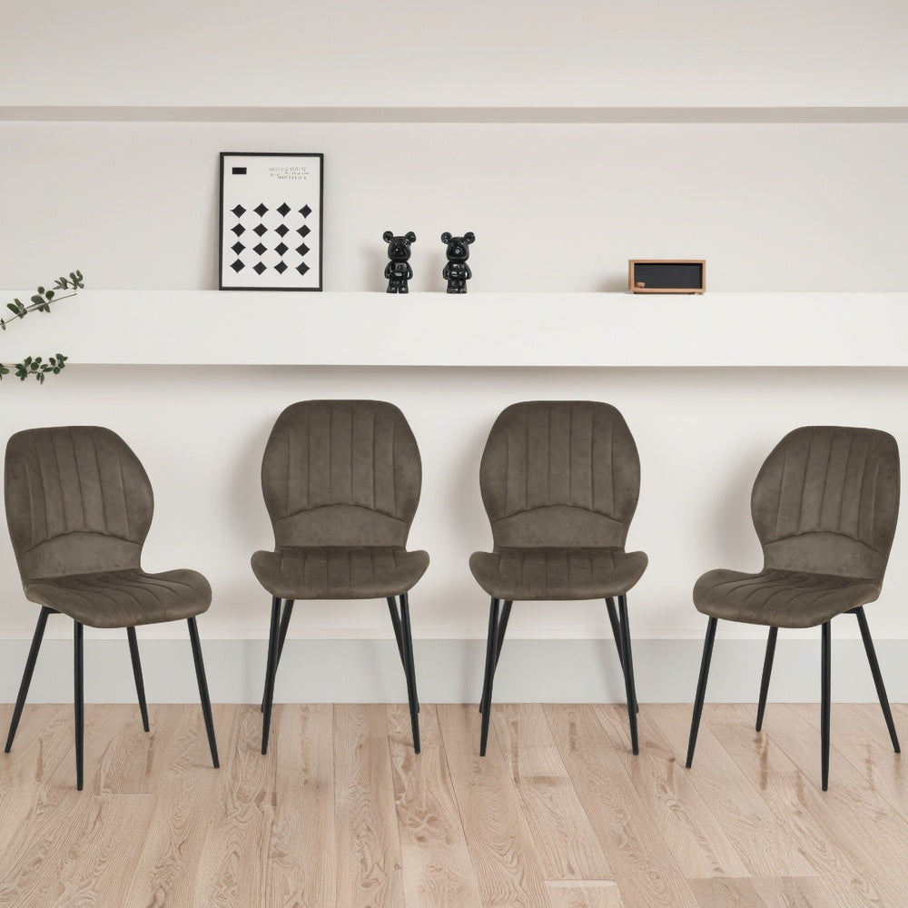 Jaydn Distressed Leather Comfort Dining Chairs - Set Of 4 | Set of 4 | Grey