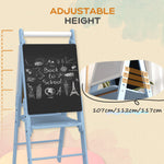 3 In 1 Easel For Kids, With Paper Roll, Adjustable Height | Blue