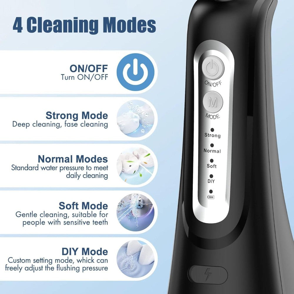 Dyzi Cordless Water Flosser – Rechargeable Oral Irrigator With 4 Modes  Usb Charging