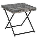 Folding Rattan Coffee Table W/ Steel Frame Bistro Garden