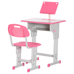 Kids Desk And Chair Set W/ Drawer, Book Stand, Pen Slot | Pink